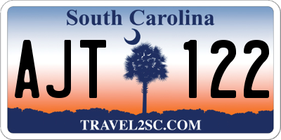 SC license plate AJT122