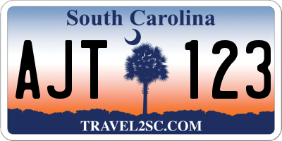SC license plate AJT123
