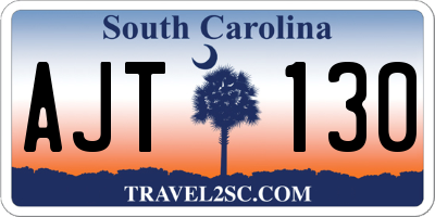 SC license plate AJT130