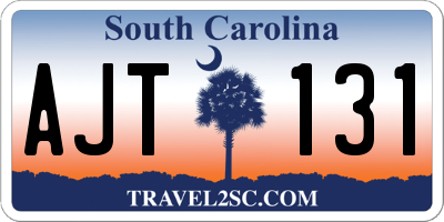 SC license plate AJT131