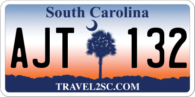 SC license plate AJT132