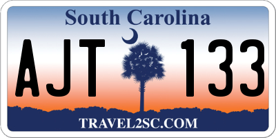 SC license plate AJT133