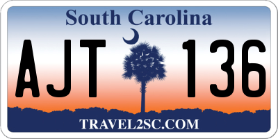 SC license plate AJT136