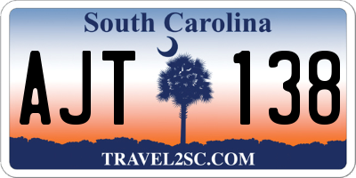 SC license plate AJT138