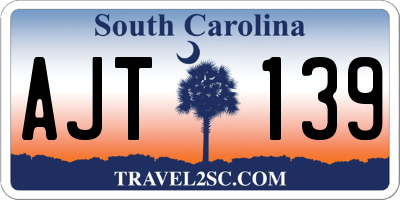 SC license plate AJT139