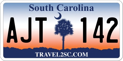 SC license plate AJT142
