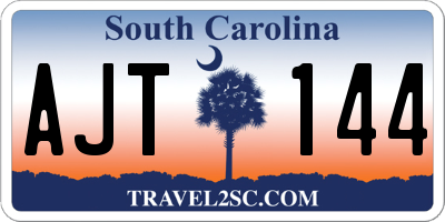 SC license plate AJT144
