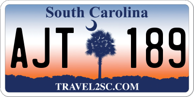 SC license plate AJT189