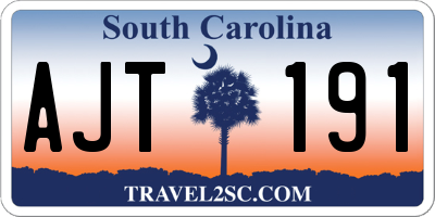 SC license plate AJT191