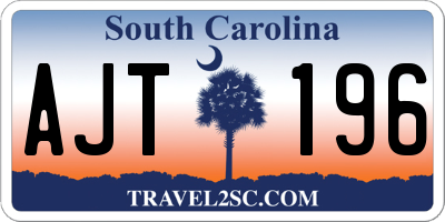 SC license plate AJT196