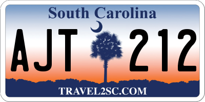 SC license plate AJT212