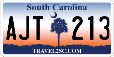 SC license plate AJT213