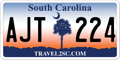 SC license plate AJT224