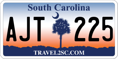 SC license plate AJT225