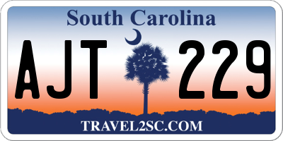 SC license plate AJT229