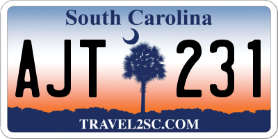 SC license plate AJT231