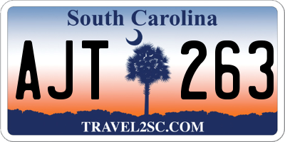 SC license plate AJT263