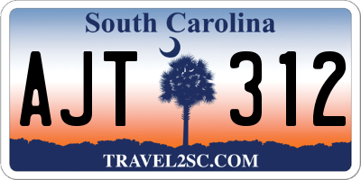 SC license plate AJT312