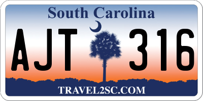 SC license plate AJT316