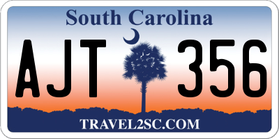SC license plate AJT356