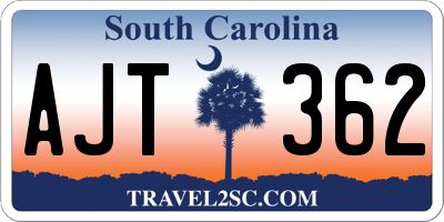 SC license plate AJT362