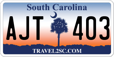 SC license plate AJT403