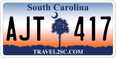SC license plate AJT417