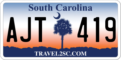 SC license plate AJT419