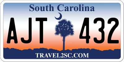 SC license plate AJT432