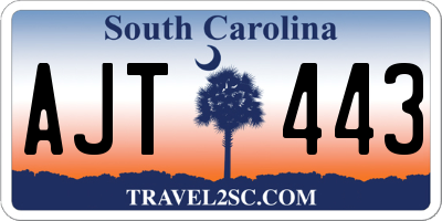 SC license plate AJT443