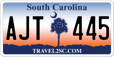 SC license plate AJT445