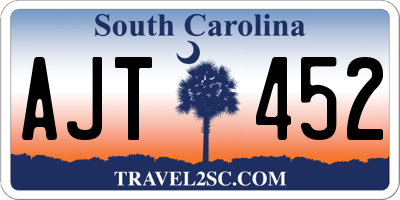 SC license plate AJT452
