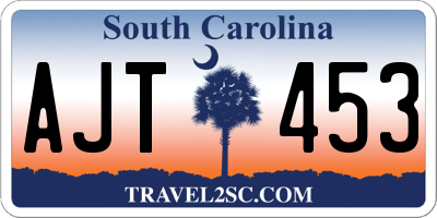 SC license plate AJT453