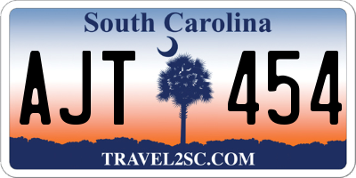 SC license plate AJT454