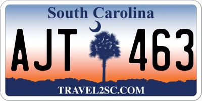 SC license plate AJT463