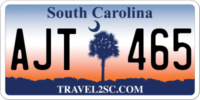 SC license plate AJT465