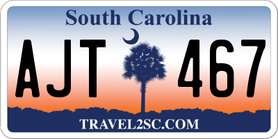 SC license plate AJT467