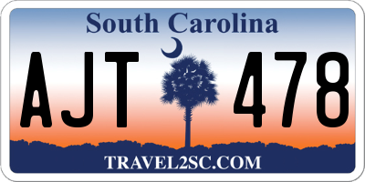SC license plate AJT478