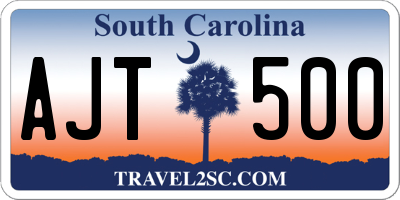 SC license plate AJT500