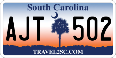 SC license plate AJT502