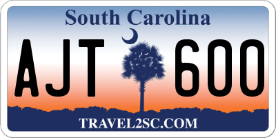 SC license plate AJT600