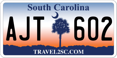 SC license plate AJT602