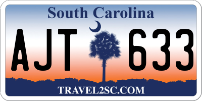 SC license plate AJT633
