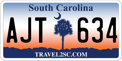 SC license plate AJT634