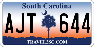 SC license plate AJT644