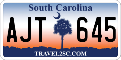 SC license plate AJT645
