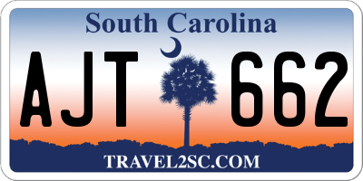 SC license plate AJT662