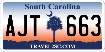 SC license plate AJT663