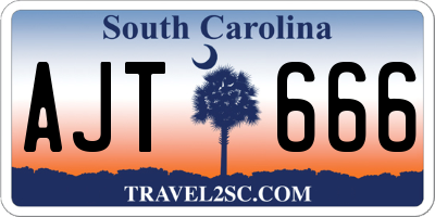 SC license plate AJT666
