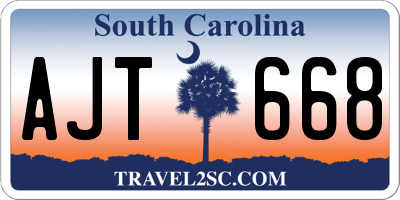 SC license plate AJT668